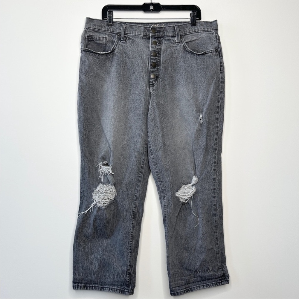 Universal Thread Grey Button Front Vintage Straig… - image 1